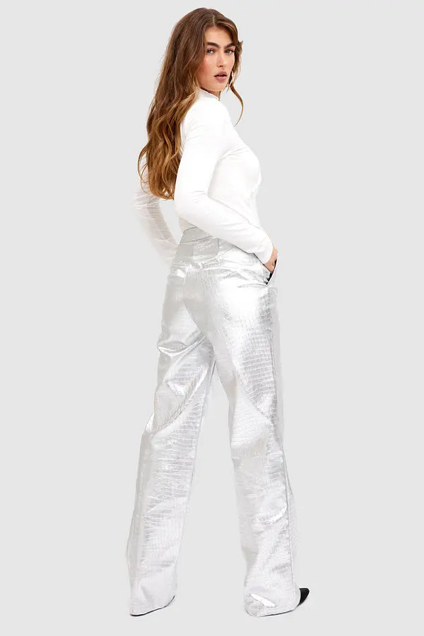 Dames broek zilver xs s m l xl