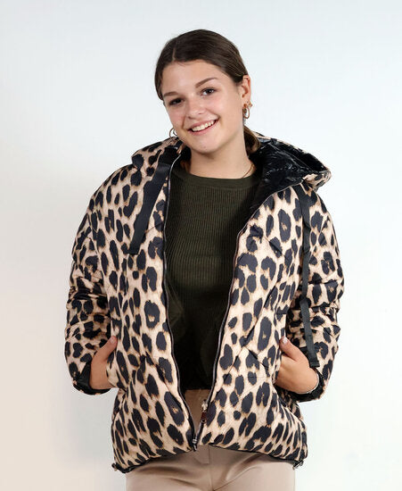 Chaqueta de mujer leopardo marrón blanco crema sml xl