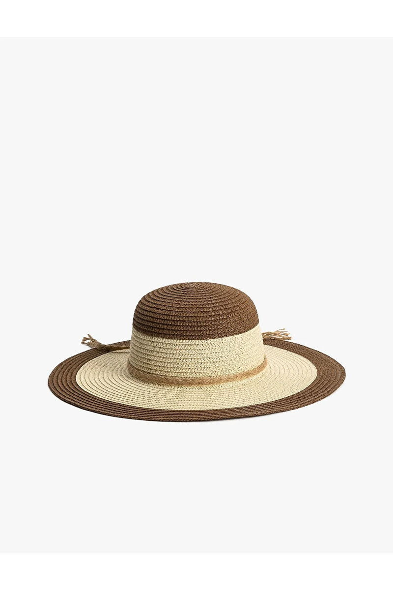 Dames strandhoed bruin beige