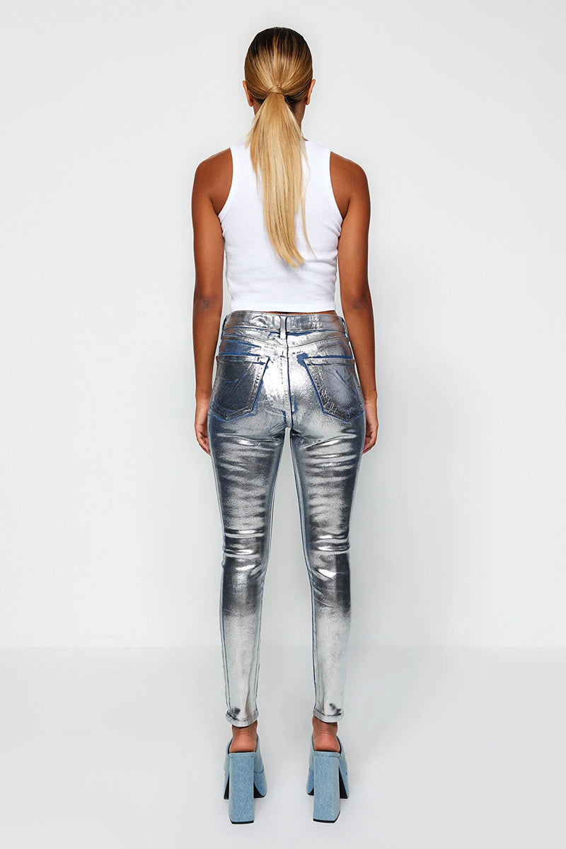 Dames broek zilver xxs xs s m l xl