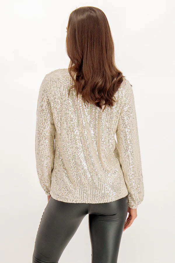 Dames shirt glitters beige s m l xl xxl xxxl