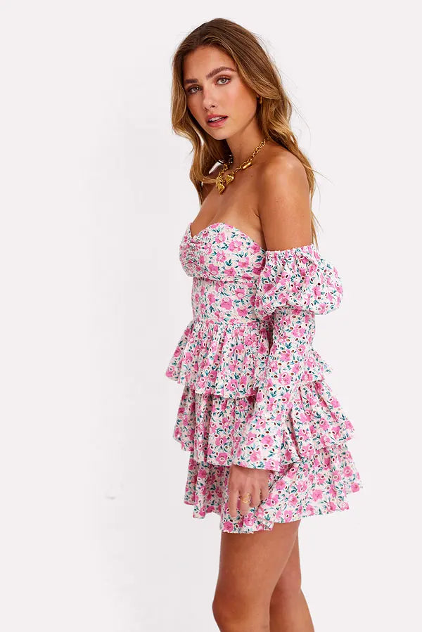 Vestido de mujer flores rosas xs sml xl