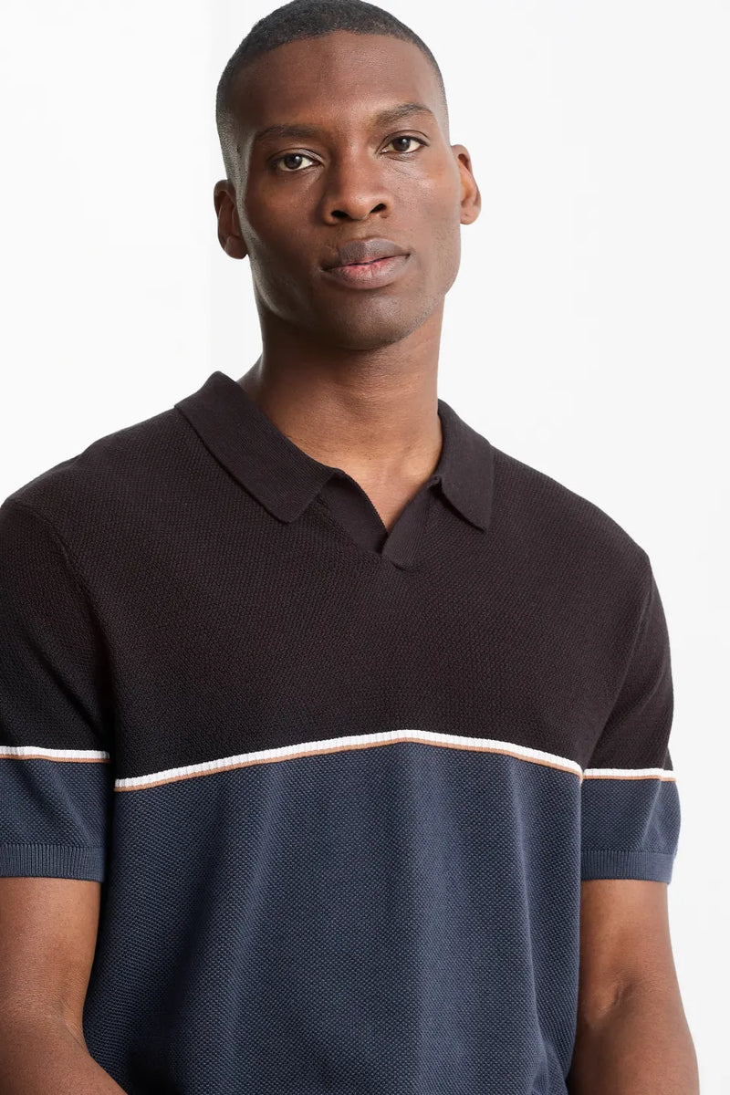 Heren poloshirt - met structuur m l