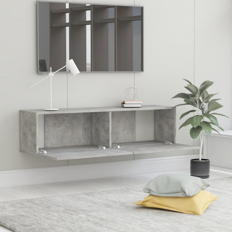 Mueble TV moderno gris Ancho 120 cm Fondo 30 cm Alto 30 cm 