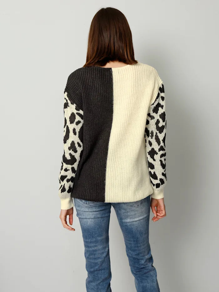 Jersey de mujer con estampado de leopardo negro blanco sml xl xxl xxxl xxxxl xxxxxl