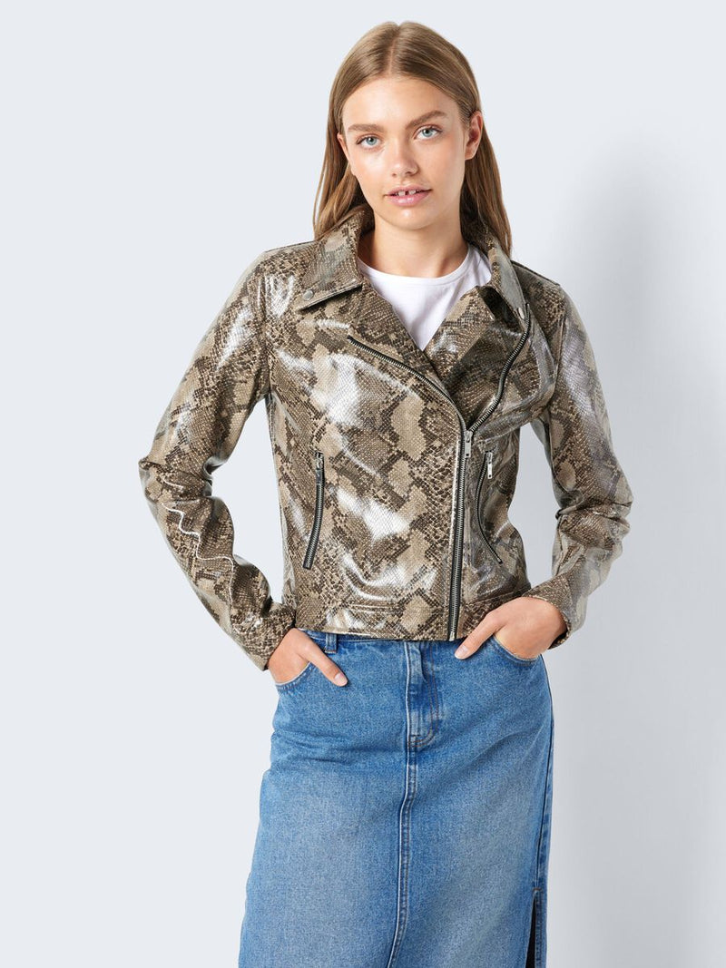 Chaqueta mujer estampado serpiente marrón beige xs sml xl