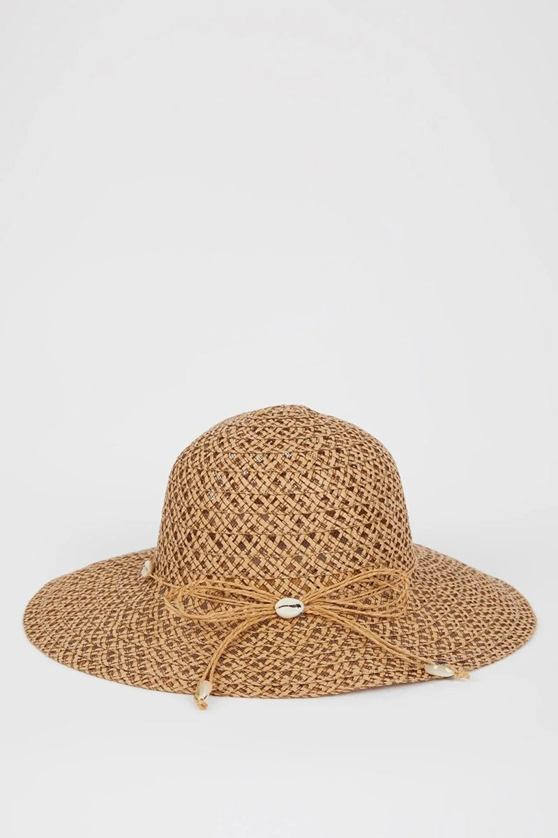 Dames strandhoed beige