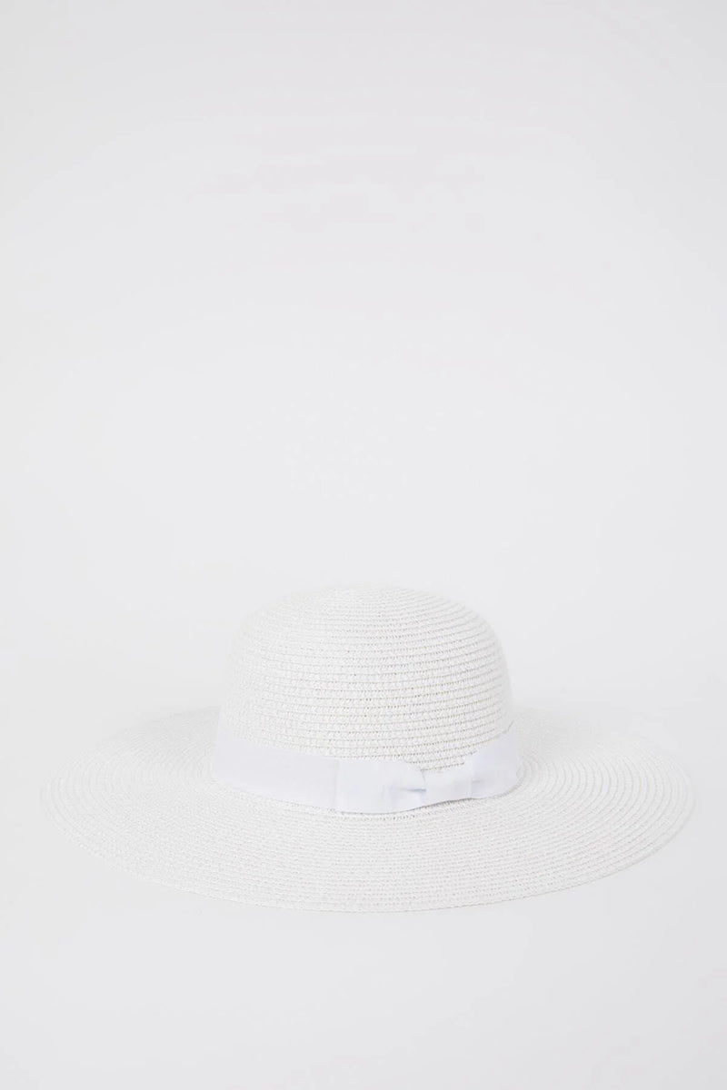 Sombrero de playa para mujer blanco beige marrón