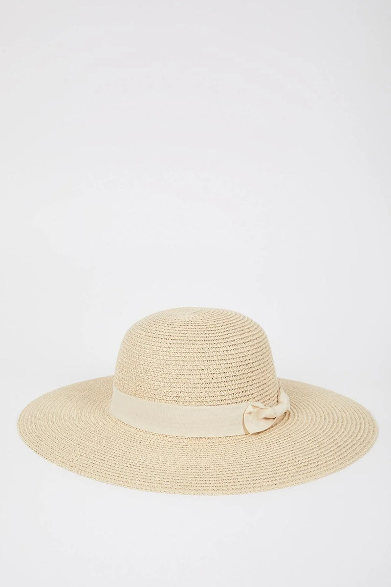 Sombrero de playa para mujer blanco beige marrón