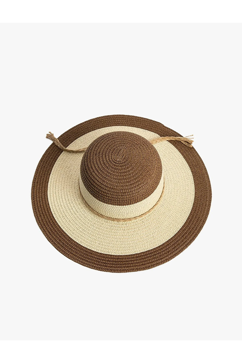 Dames strandhoed bruin beige