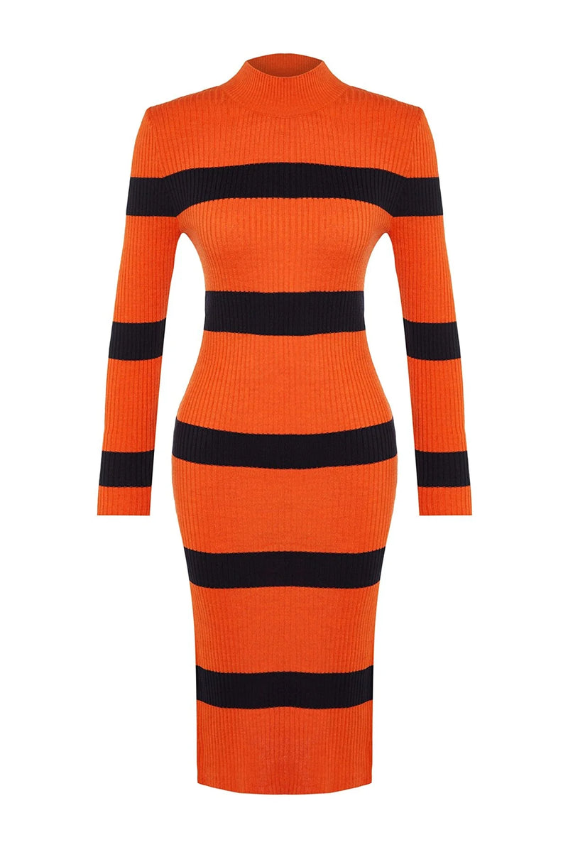 Vestido de mujer azul oscuro naranja marrón xs sml xl 