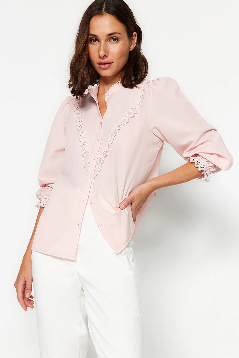 Dames blouse roze lichtblauw mintgroen wit zwart lichtroze lichtgeel xxs xs s m