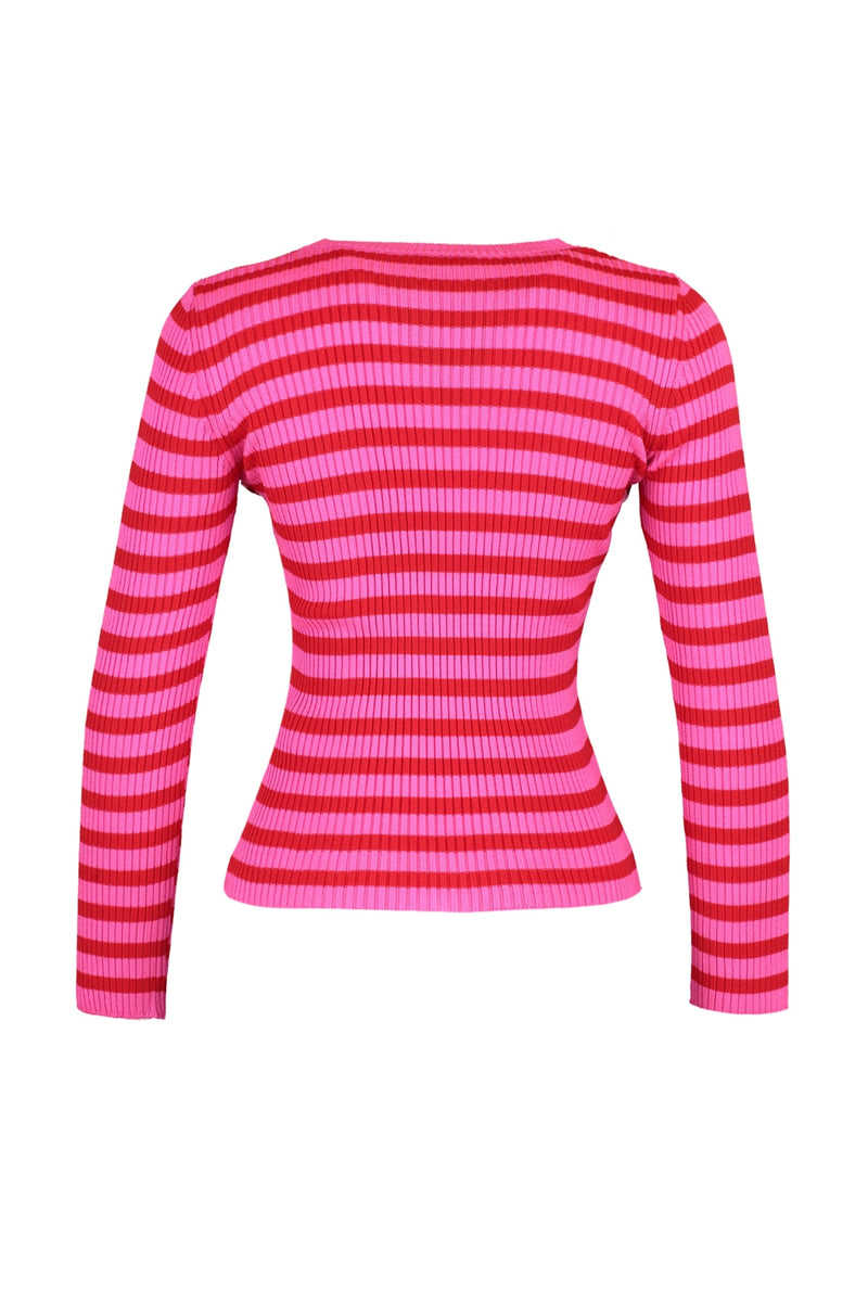 Jersey de mujer a rayas violeta beige rosa verde naranja negro blanco azul azul oscuro rojo sml