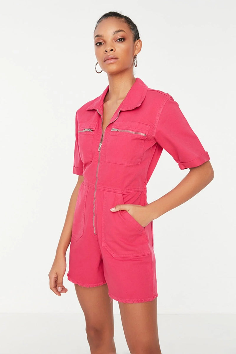 Dames jumpsuit beige groen roze xs s m l