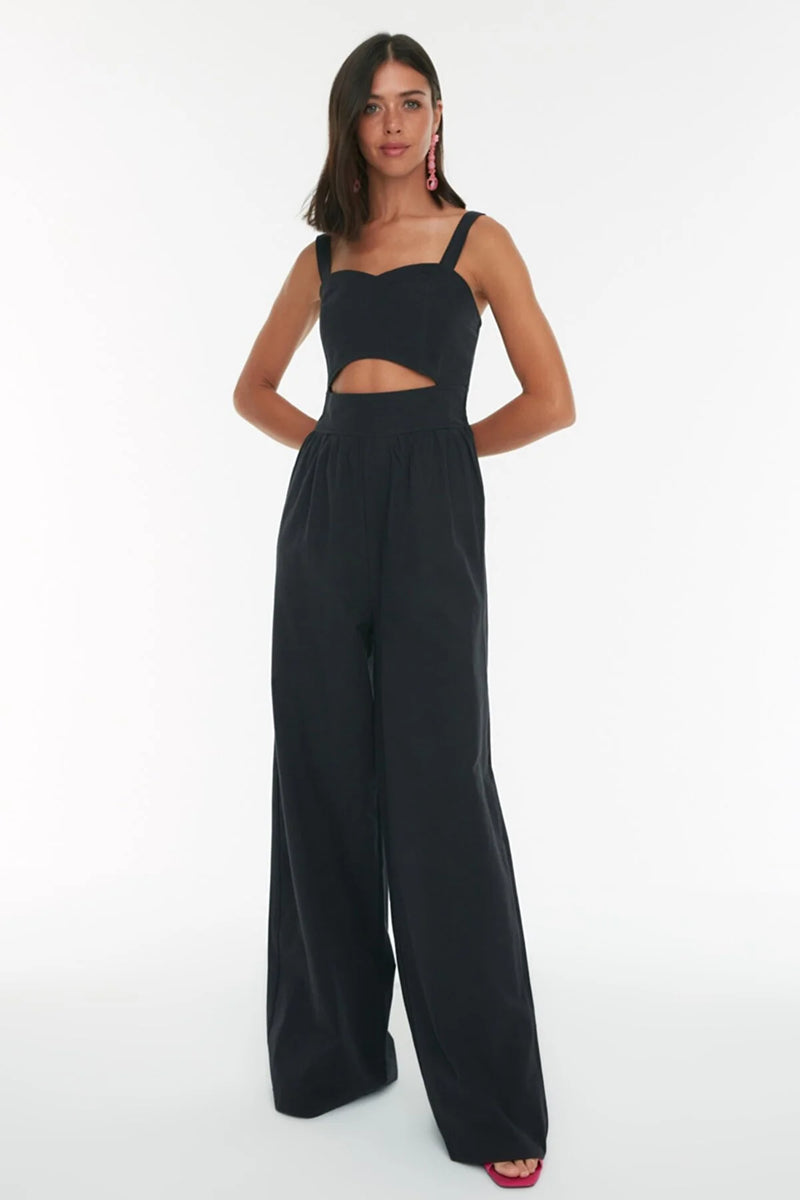 Dames jumpsuit wit zwart xs s m l xl