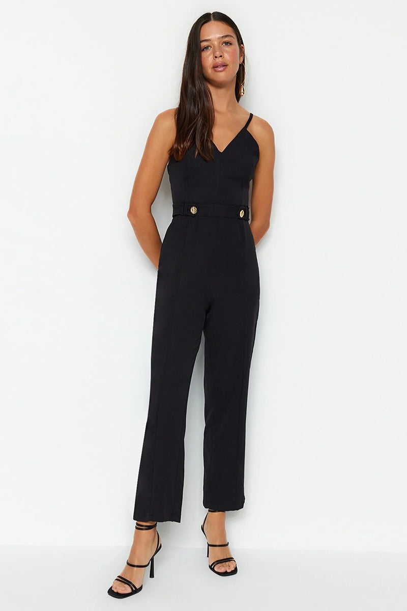 Dames jumpsuit geel zwart xs s m l xl