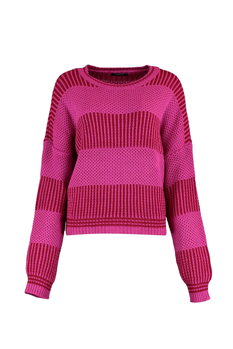 Dames trui roze wit bruin groen s m l