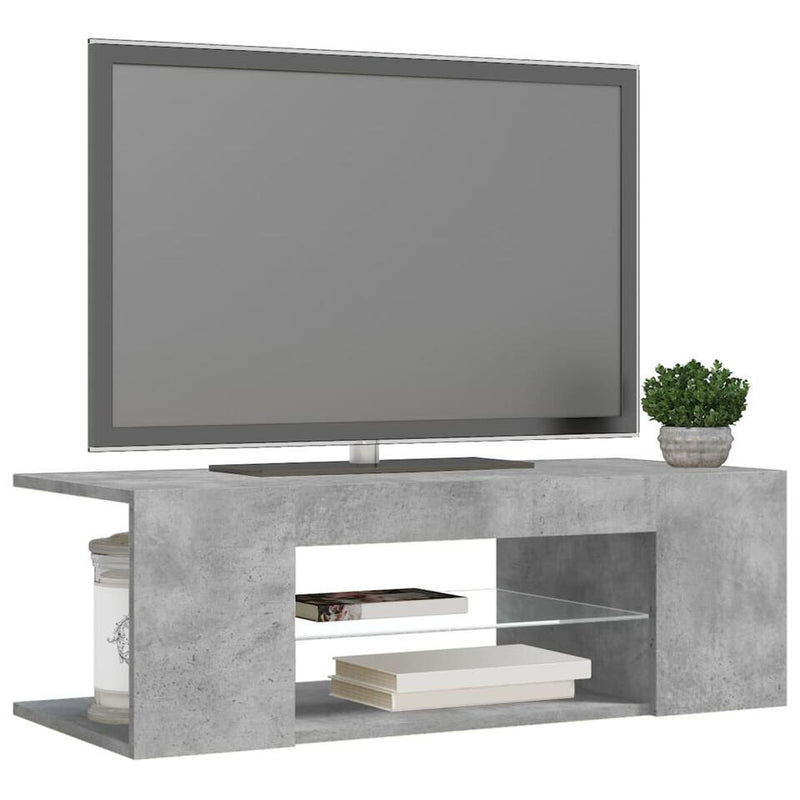 Mueble TV moderno gris Ancho 90 cm Fondo 39 cm Alto 30 cm 