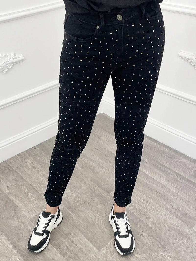 Dames broek zwart wit xs s m  l xl