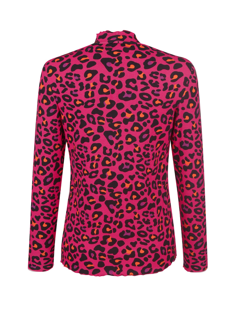 Dames shirt lange mouwen panterprint roze zwart s m l xl xxl xxxl xxxxl xxxxxl