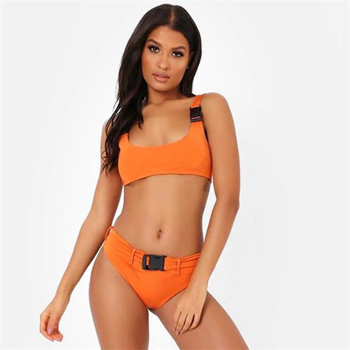 Conjunto de bikini de mujer naranja xs sml xl 