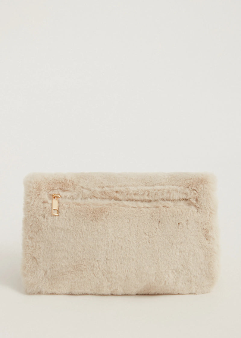 Bolso bandolera de mujer suave lana beige