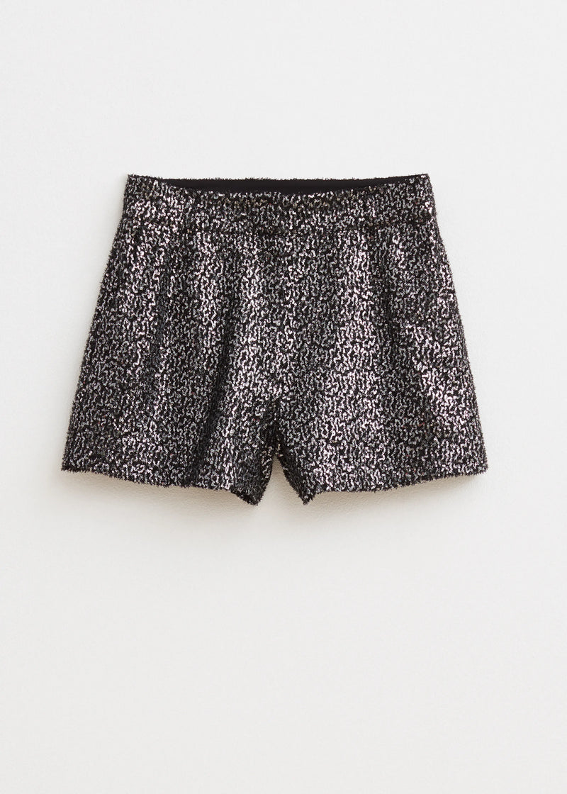 Dames korte broek glitters zwart xs s m l xl