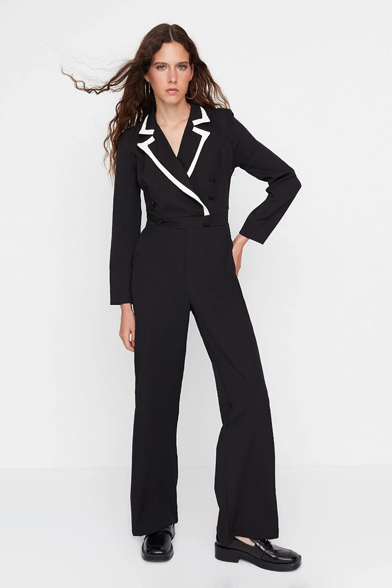 Dames jumpsuit zwart xs s m l xl