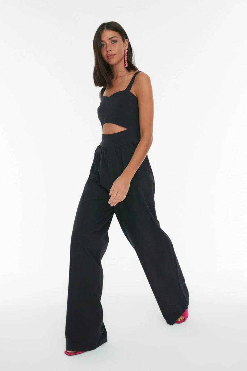 Dames jumpsuit wit zwart xs s m l xl