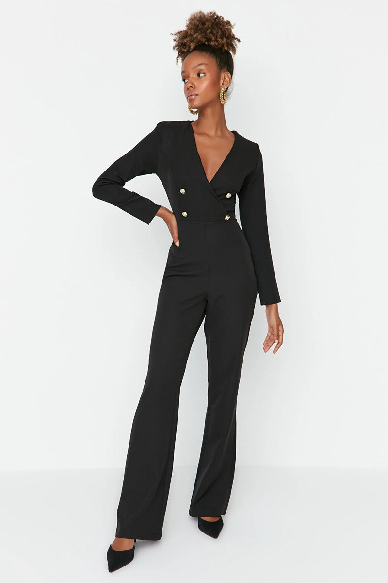 Dames jumpsuit zwart xs s m l xl