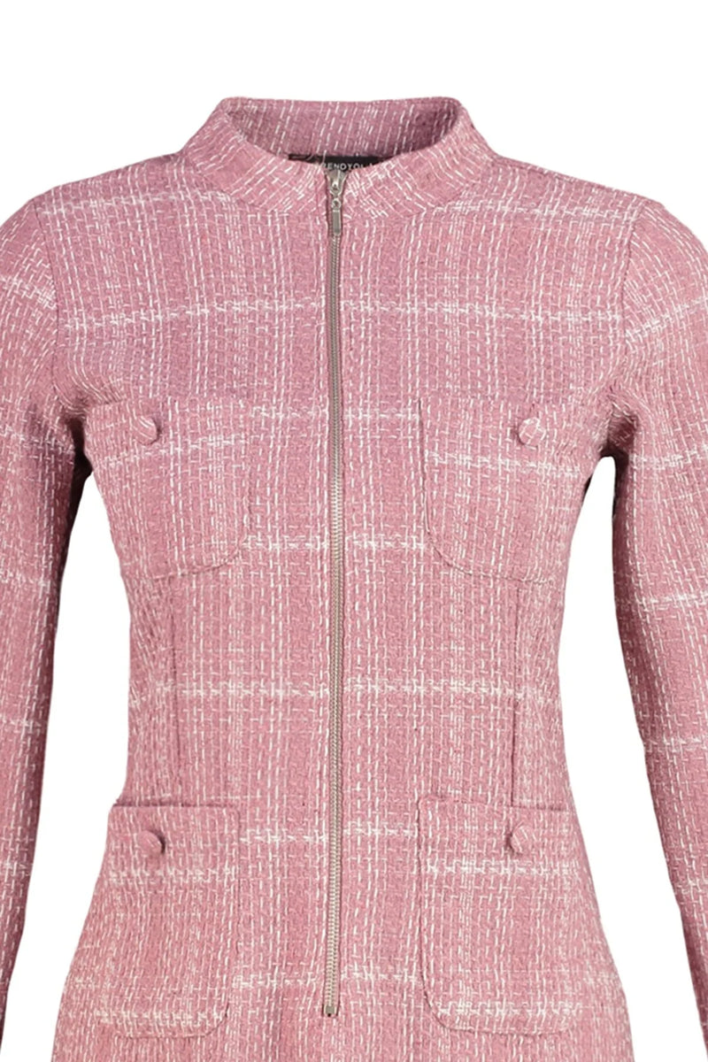 Dames jurk roze zwart xs s m l xl