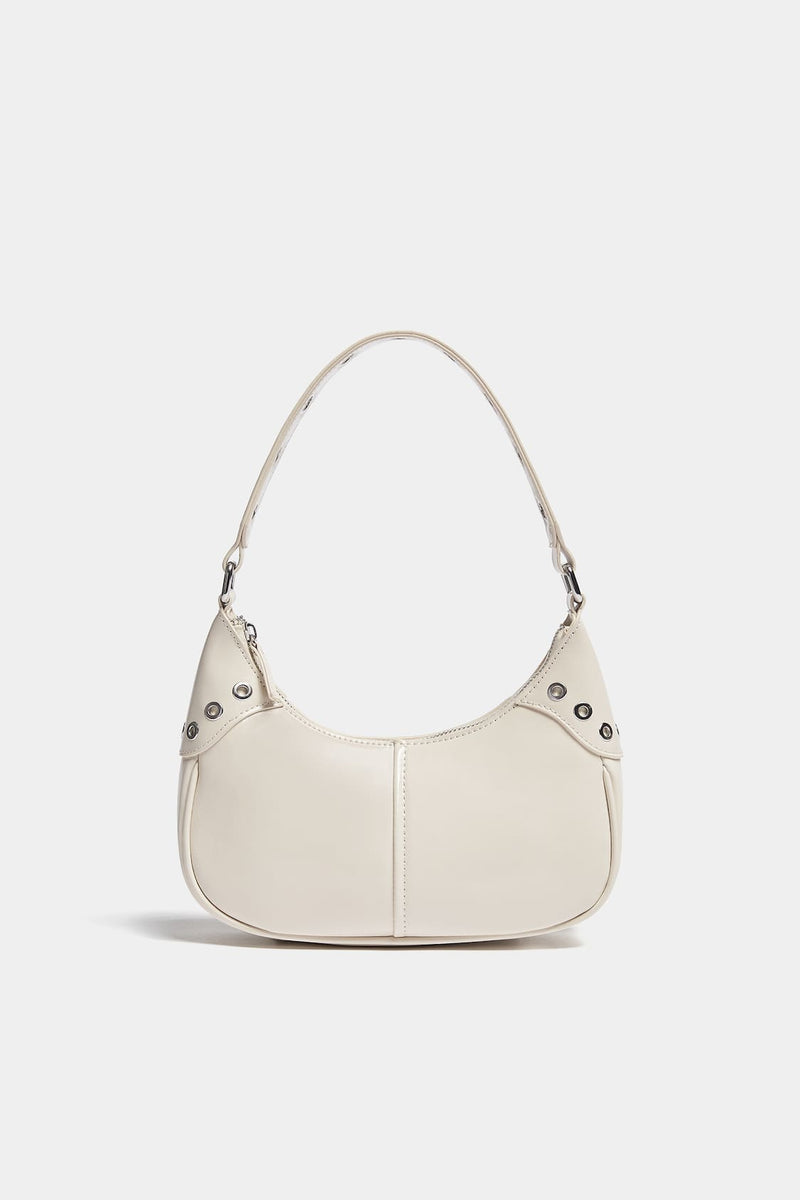 bolso de hombro para mujer bronch beige negro