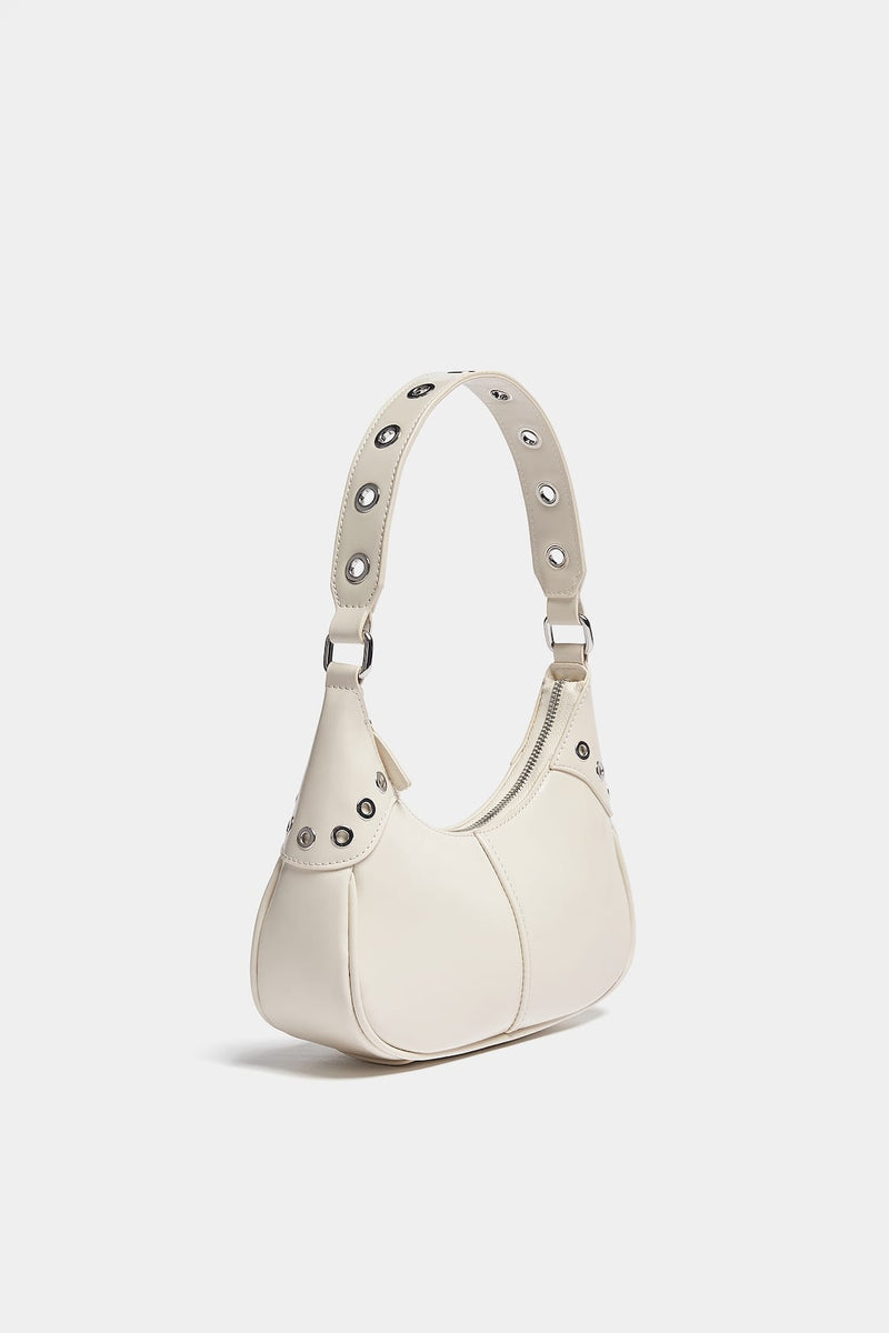 bolso de hombro para mujer bronch beige negro