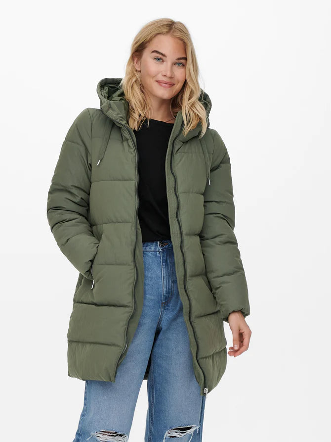 Chaqueta mujer nailon verde militar xs sml xl