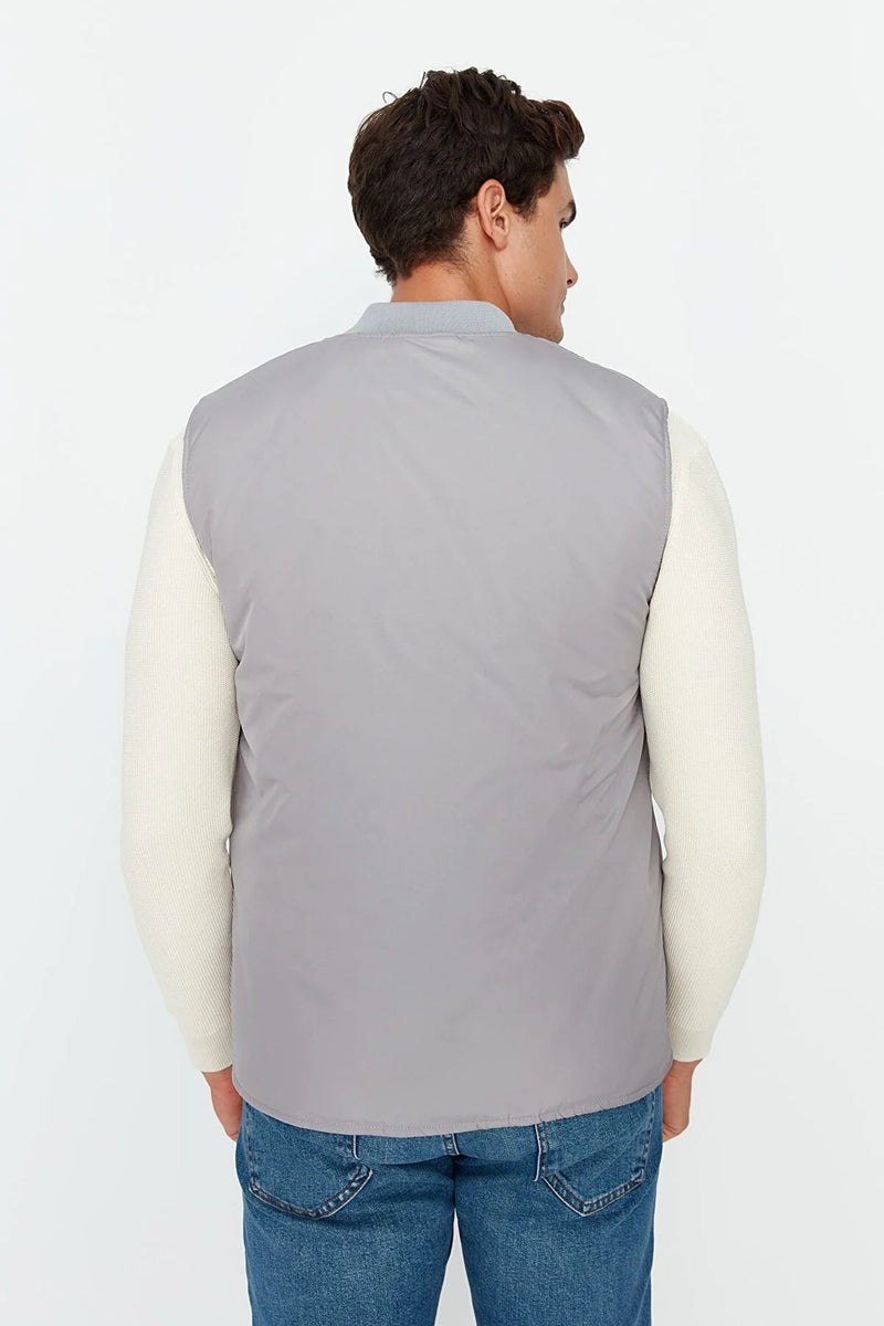 Chaqueta de hombre calentador de cuerpo gris amarillo sml xl