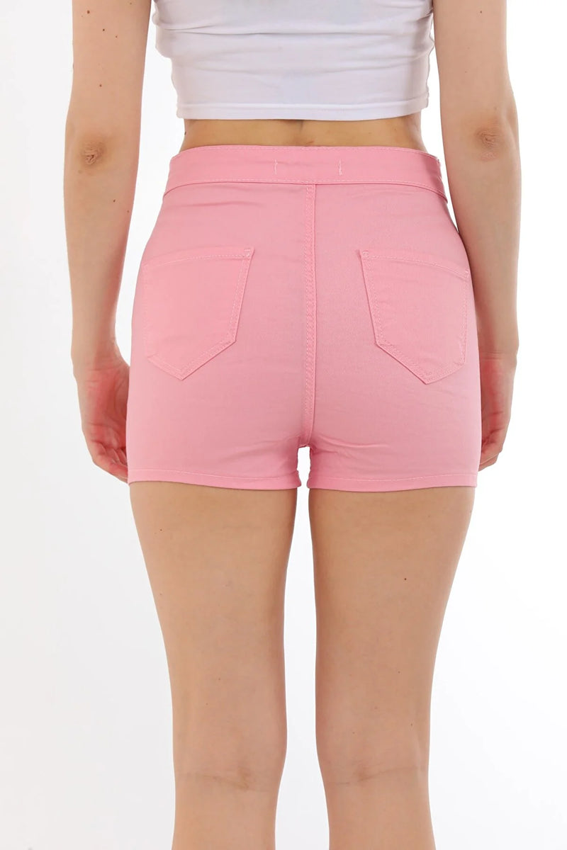 Dames korte broek bruin paars roze groen zwart geel s m l xl