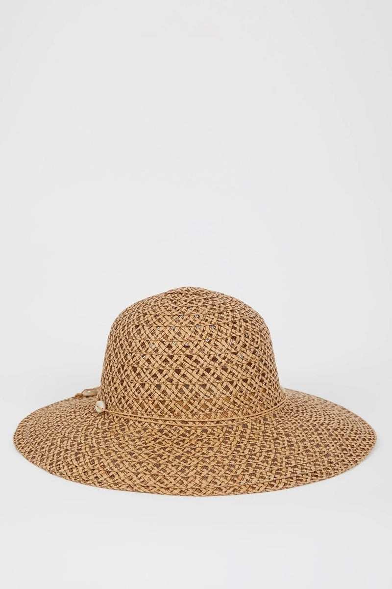 Dames strandhoed beige