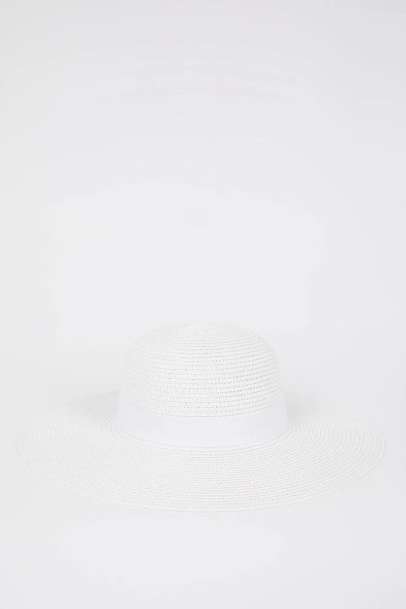 Sombrero de playa para mujer blanco beige marrón