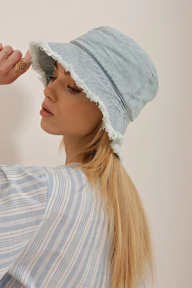 Gorro de mujer denim azul claro