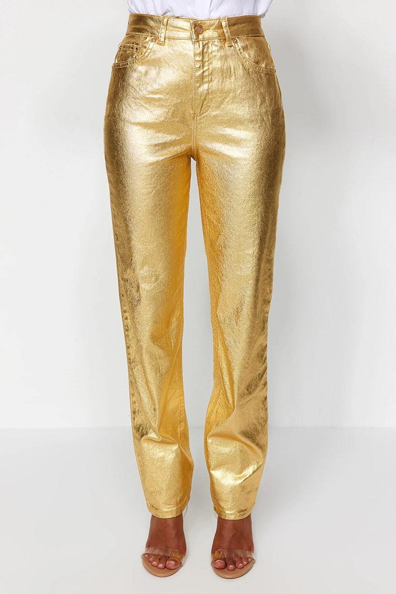 Dames broek goud zilver xxs xs s m l xl