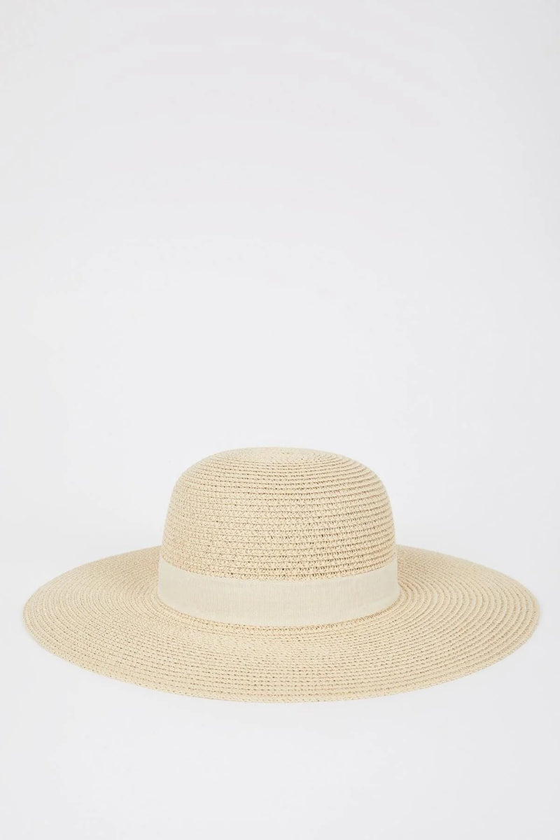 Sombrero de playa para mujer blanco beige marrón