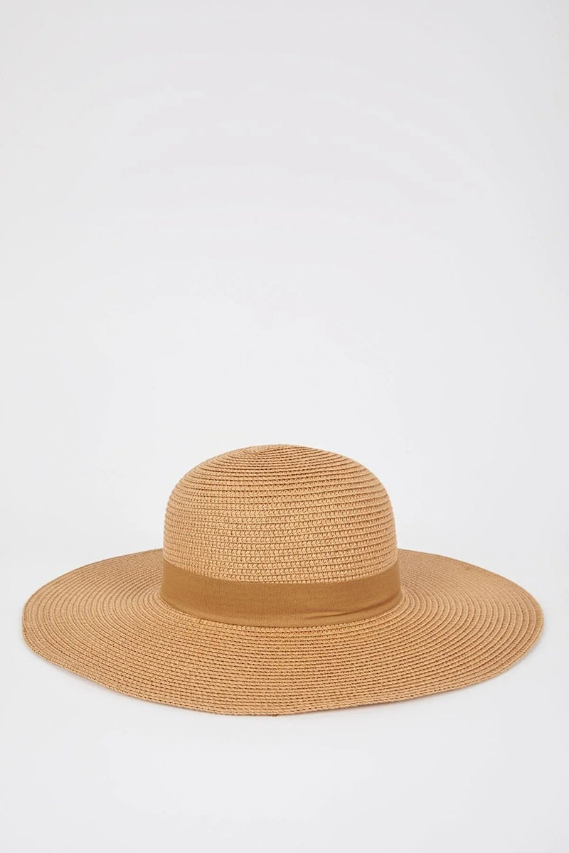 Sombrero de playa para mujer blanco beige marrón