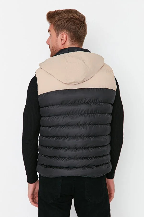 Heren bodywarmer zwart beige s m l xl