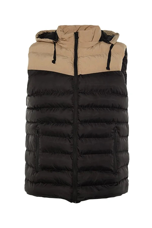 Heren bodywarmer zwart beige s m l xl