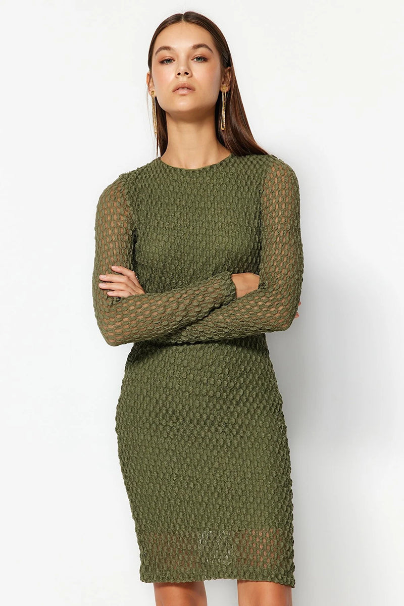 Vestido mujer verde negro xs sml xl 