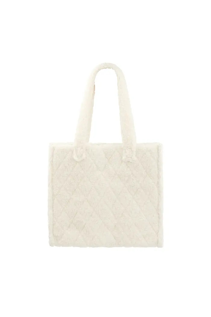 Fuzzy tote bag - off white