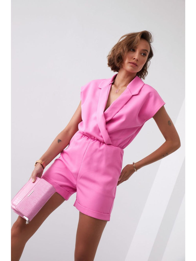 Dames jumpsuit zwart roze s m l