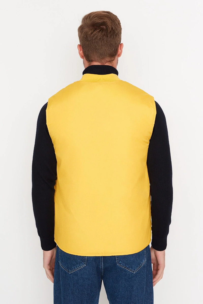 Chaqueta de hombre calentador de cuerpo gris amarillo sml xl