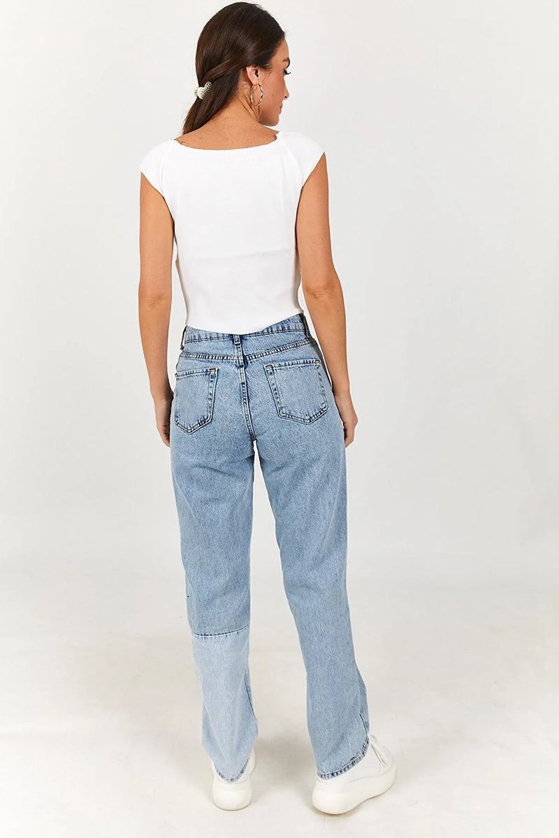 Dames spijkerbroek jeans blauw xxs