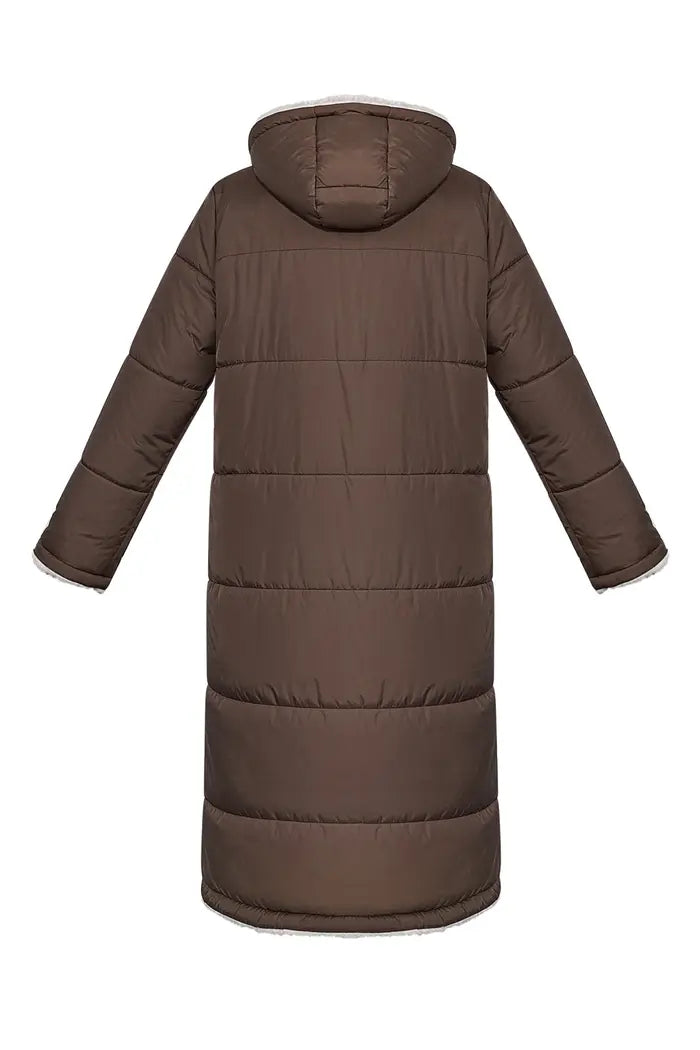 Nylon long coat - Brown -  S M L